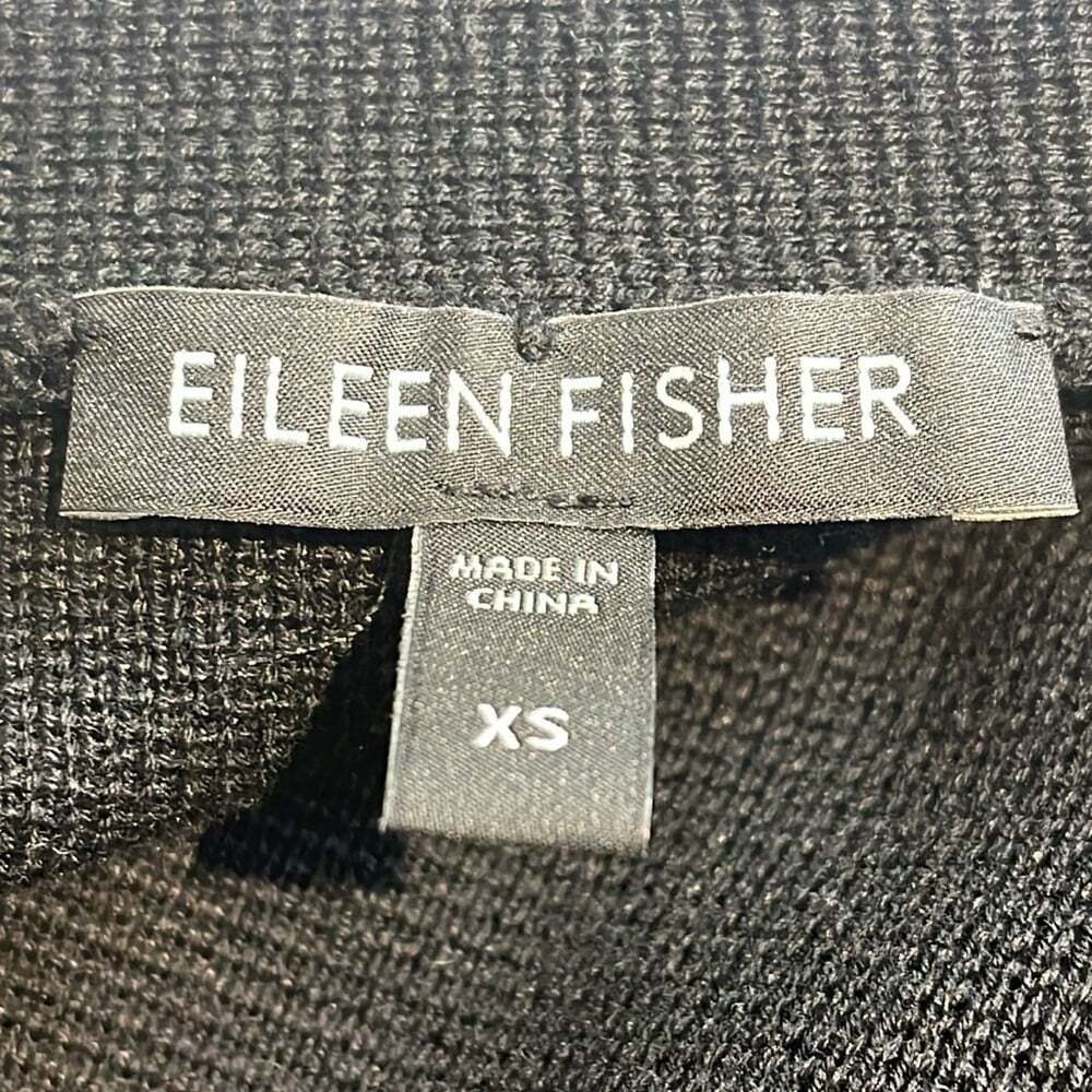 Eileen Fisher black silk blend open cardigan size extra small - Picture 7 of 10